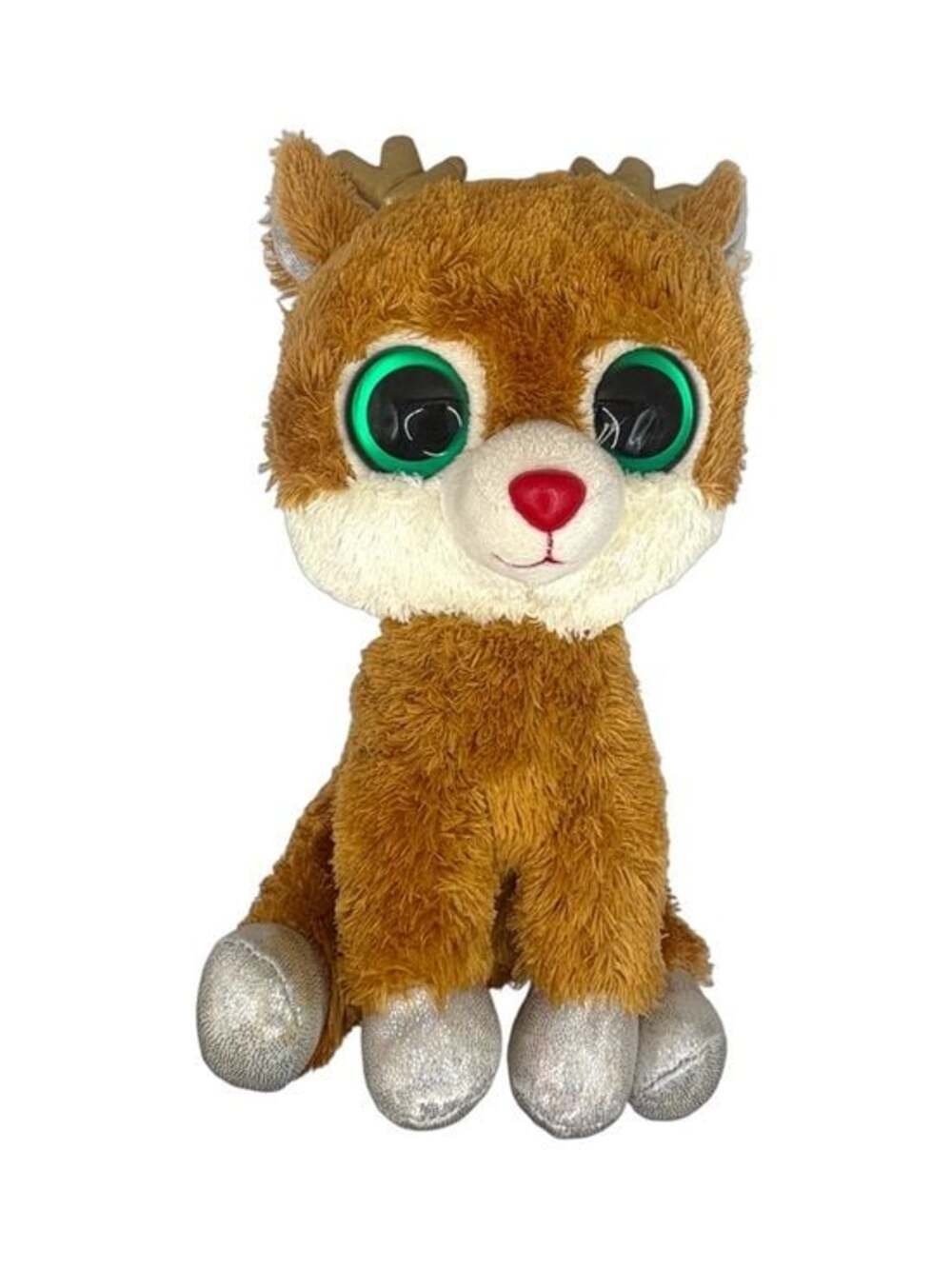 Ty Beanie Boos Alpine Reindeer Plush 6” Christmas Green Eyes EUC